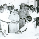 File photo of Prime Minister Mrs. Indira Gandhi visiting war-wounded at INHS Asvini in 1971